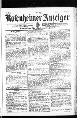 Rosenheimer Anzeiger Dienstag 10. Mai 1904