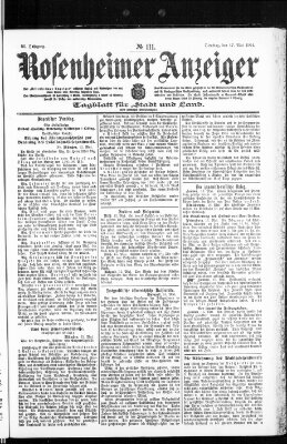 Rosenheimer Anzeiger Dienstag 17. Mai 1904