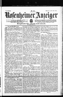 Rosenheimer Anzeiger Mittwoch 25. Mai 1904