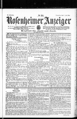 Rosenheimer Anzeiger Donnerstag 2. Juni 1904