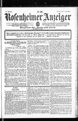 Rosenheimer Anzeiger Sonntag 5. Juni 1904