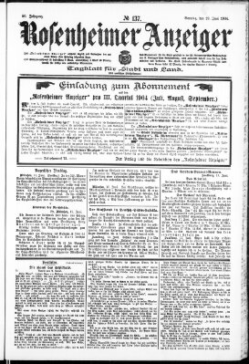 Rosenheimer Anzeiger Sonntag 19. Juni 1904