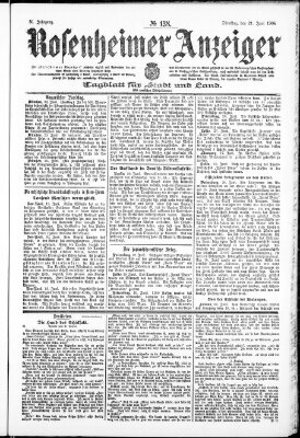 Rosenheimer Anzeiger Dienstag 21. Juni 1904