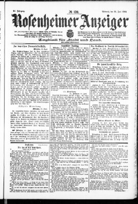 Rosenheimer Anzeiger Mittwoch 22. Juni 1904