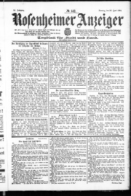 Rosenheimer Anzeiger Sonntag 26. Juni 1904