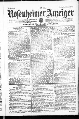 Rosenheimer Anzeiger Dienstag 28. Juni 1904