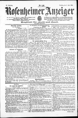 Rosenheimer Anzeiger Samstag 2. Juli 1904