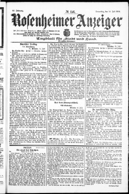 Rosenheimer Anzeiger Donnerstag 14. Juli 1904