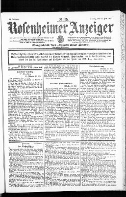 Rosenheimer Anzeiger Sonntag 24. Juli 1904