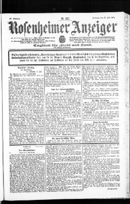 Rosenheimer Anzeiger Mittwoch 27. Juli 1904