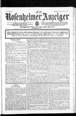 Rosenheimer Anzeiger Mittwoch 3. August 1904