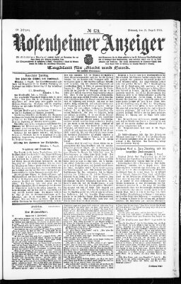 Rosenheimer Anzeiger Mittwoch 10. August 1904