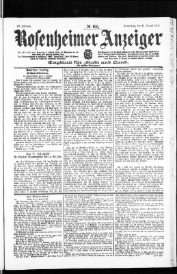 Rosenheimer Anzeiger Donnerstag 11. August 1904