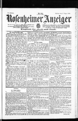 Rosenheimer Anzeiger Mittwoch 17. August 1904