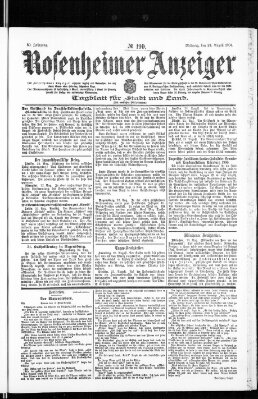 Rosenheimer Anzeiger Mittwoch 24. August 1904