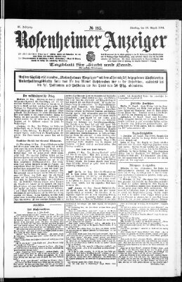 Rosenheimer Anzeiger Dienstag 30. August 1904