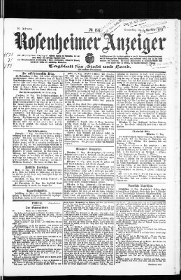 Rosenheimer Anzeiger Donnerstag 1. September 1904