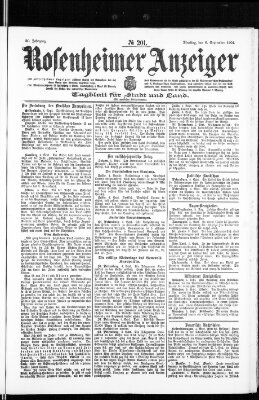 Rosenheimer Anzeiger Dienstag 6. September 1904