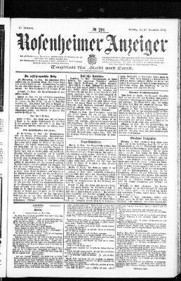 Rosenheimer Anzeiger Dienstag 27. September 1904