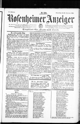 Rosenheimer Anzeiger Donnerstag 29. September 1904