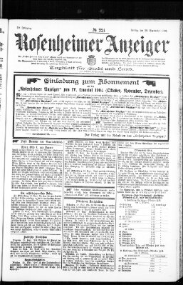 Rosenheimer Anzeiger Freitag 30. September 1904