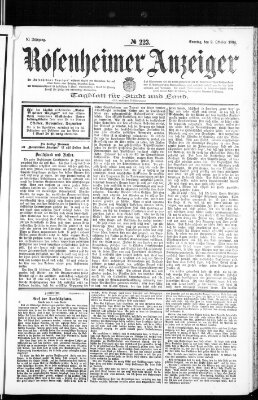 Rosenheimer Anzeiger Sonntag 2. Oktober 1904