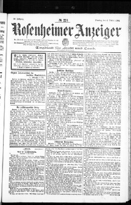 Rosenheimer Anzeiger Dienstag 4. Oktober 1904