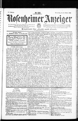 Rosenheimer Anzeiger Donnerstag 6. Oktober 1904