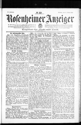 Rosenheimer Anzeiger Samstag 8. Oktober 1904