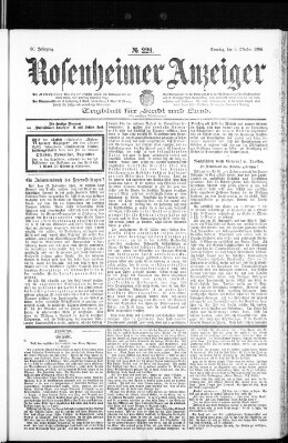 Rosenheimer Anzeiger Sonntag 9. Oktober 1904