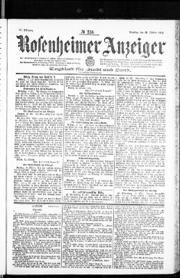 Rosenheimer Anzeiger Dienstag 18. Oktober 1904