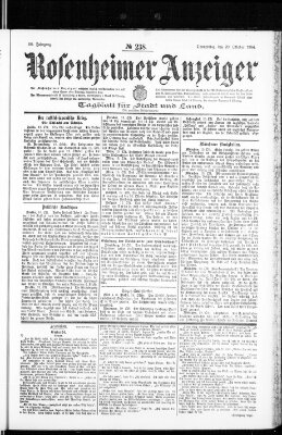 Rosenheimer Anzeiger Donnerstag 20. Oktober 1904