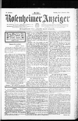 Rosenheimer Anzeiger Samstag 5. November 1904