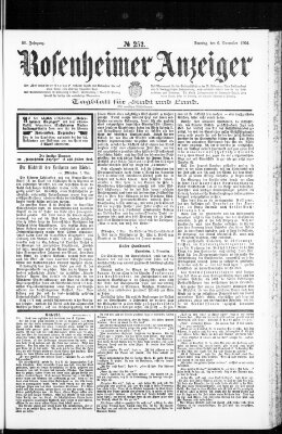 Rosenheimer Anzeiger Sonntag 6. November 1904