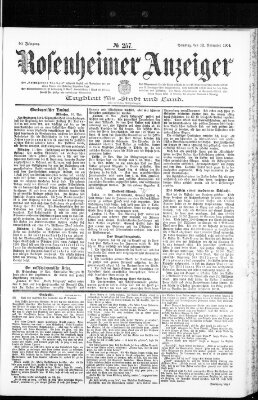 Rosenheimer Anzeiger Samstag 12. November 1904