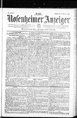 Rosenheimer Anzeiger Sonntag 13. November 1904