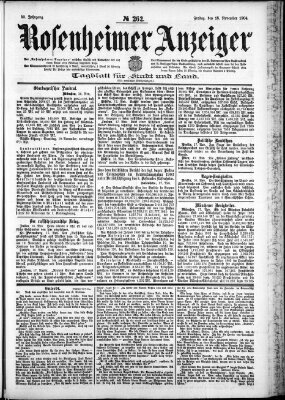 Rosenheimer Anzeiger Freitag 18. November 1904