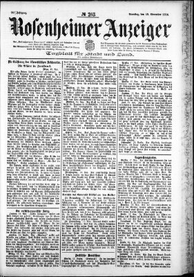 Rosenheimer Anzeiger Samstag 19. November 1904