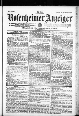 Rosenheimer Anzeiger Sonntag 27. November 1904