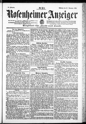 Rosenheimer Anzeiger Mittwoch 30. November 1904