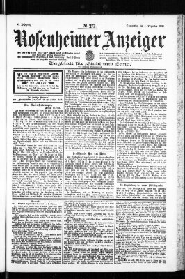 Rosenheimer Anzeiger Donnerstag 1. Dezember 1904