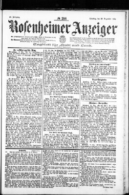 Rosenheimer Anzeiger Dienstag 20. Dezember 1904