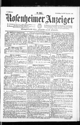 Rosenheimer Anzeiger Donnerstag 29. Dezember 1904