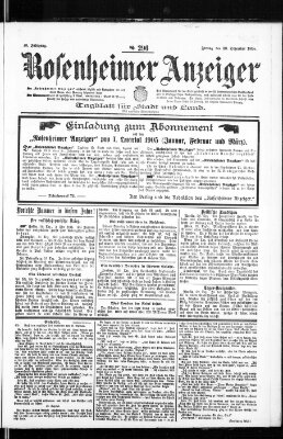 Rosenheimer Anzeiger Freitag 30. Dezember 1904