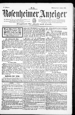 Rosenheimer Anzeiger Mittwoch 4. Januar 1905