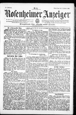 Rosenheimer Anzeiger Donnerstag 5. Januar 1905