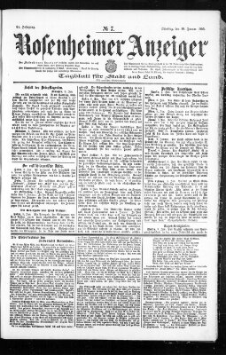 Rosenheimer Anzeiger Dienstag 10. Januar 1905