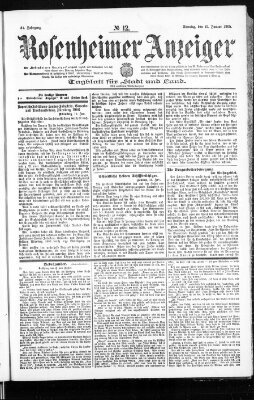 Rosenheimer Anzeiger Sonntag 15. Januar 1905