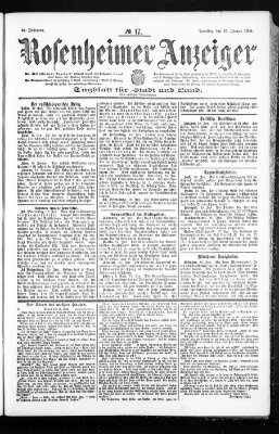 Rosenheimer Anzeiger Samstag 21. Januar 1905