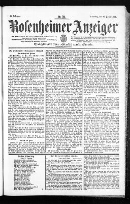 Rosenheimer Anzeiger Donnerstag 26. Januar 1905